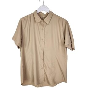 GAMEGUARD Outdoors Shirt Womens Large Tan Button Up‎ Quick Dry Mesh Vent Outdoor